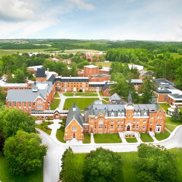 An aerial view of Bishop's University Campus